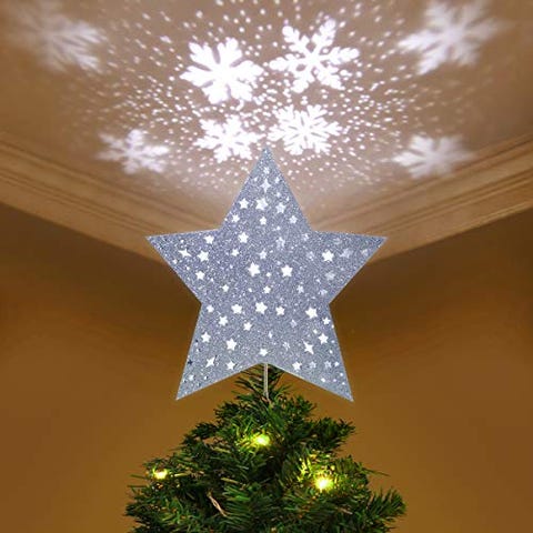 Star Tree Topper With Led Snowflake Projector Lights Star Tree Topper With Led Snowflake Projector Lights