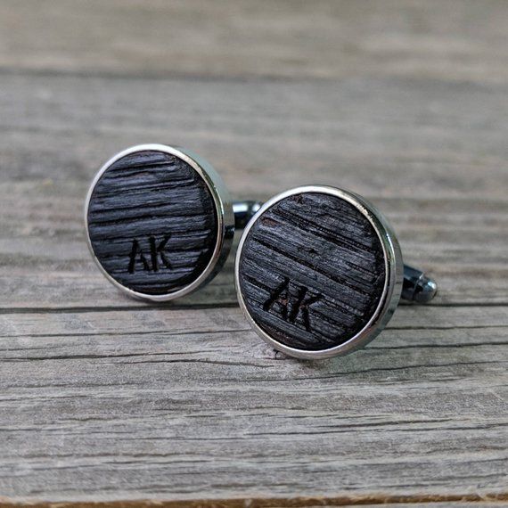 Cufflinks Crafted from a Whiskey Barrel
