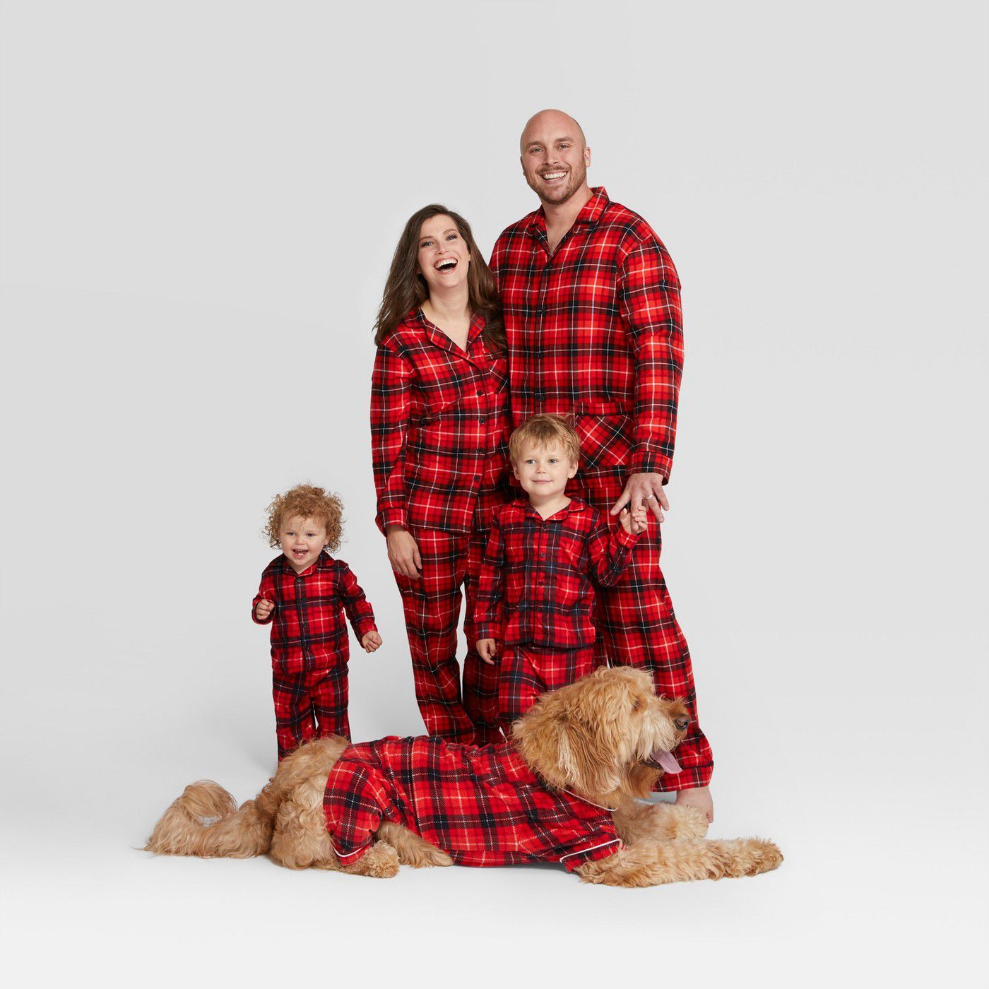 Holiday Red Plaid Collar Family Pajamas Collection