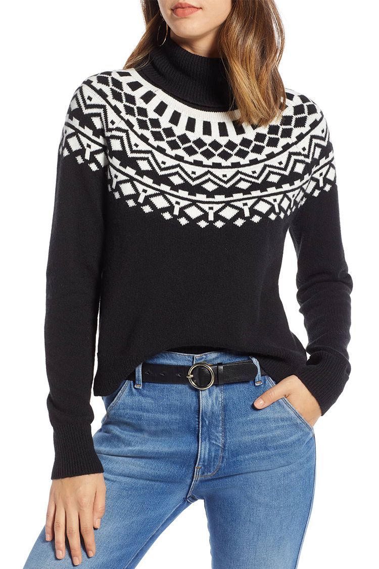 Womens black hotsell fair isle sweater