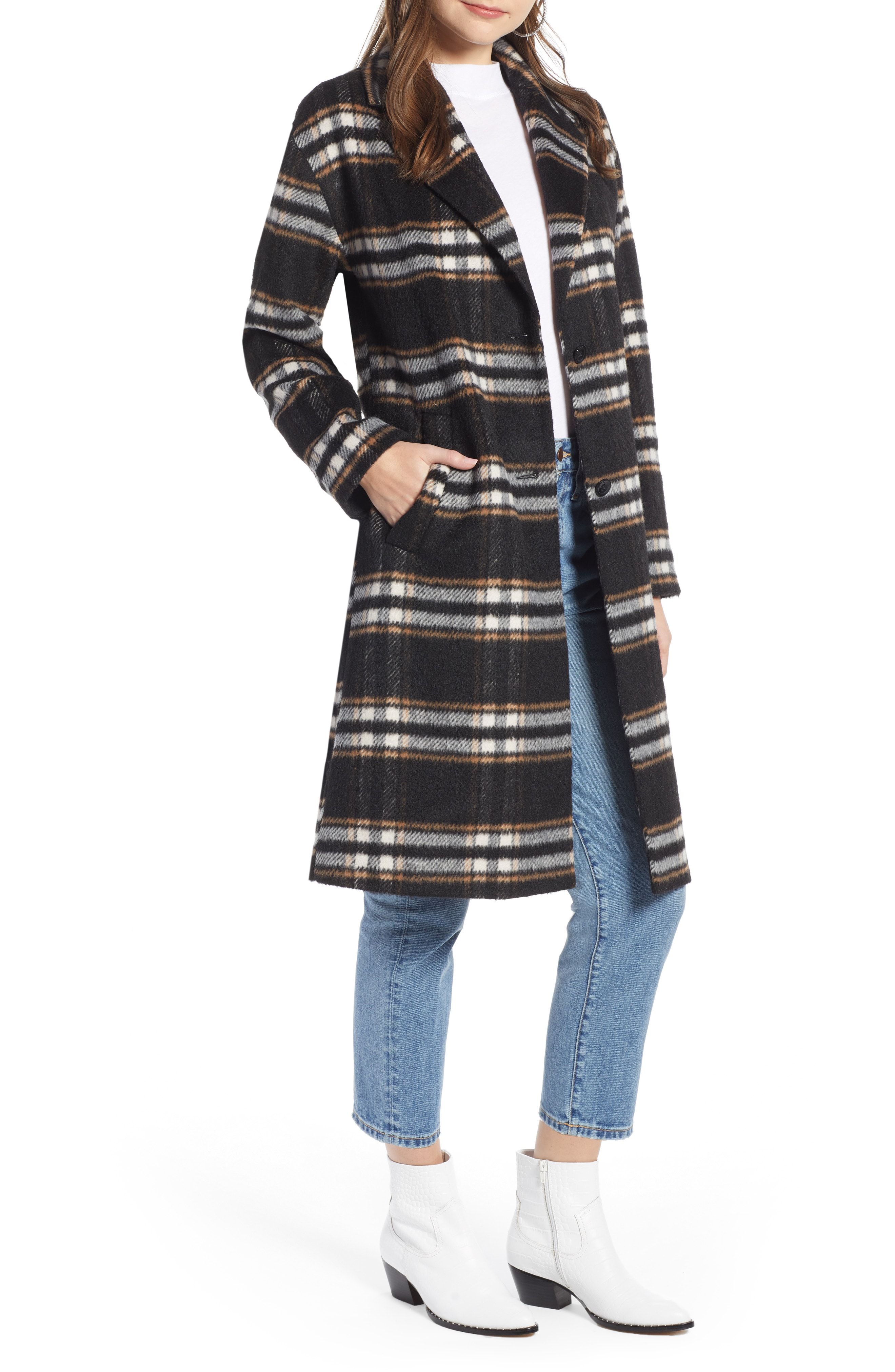 Something navy plaid on sale coat