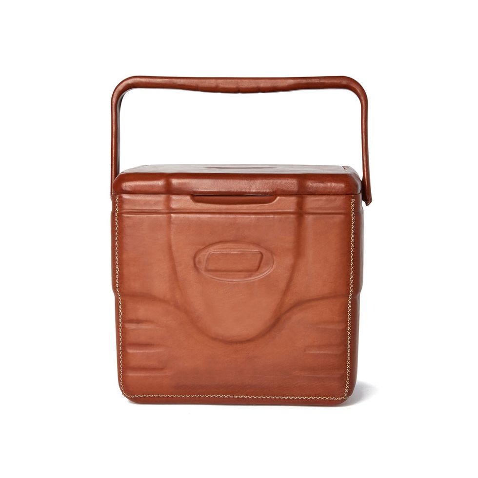 Leather-Wrapped Small Cooler