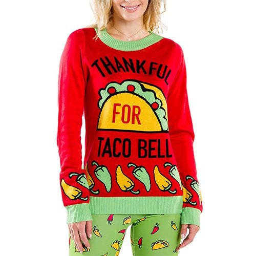 Women's 'Thankful for Taco Bell' Sweater