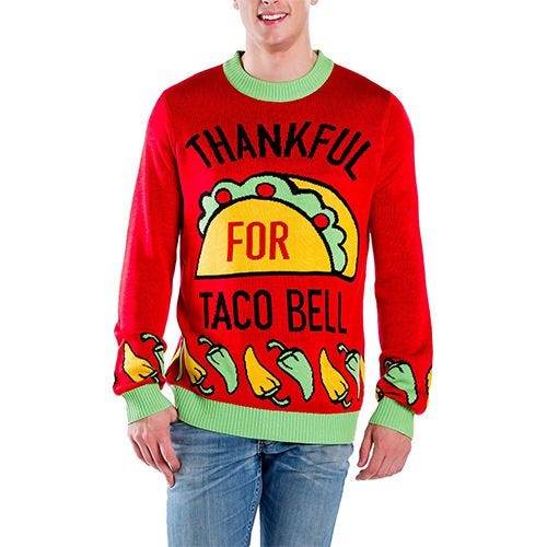 Men's 'Thankful for Taco Bell' Sweater