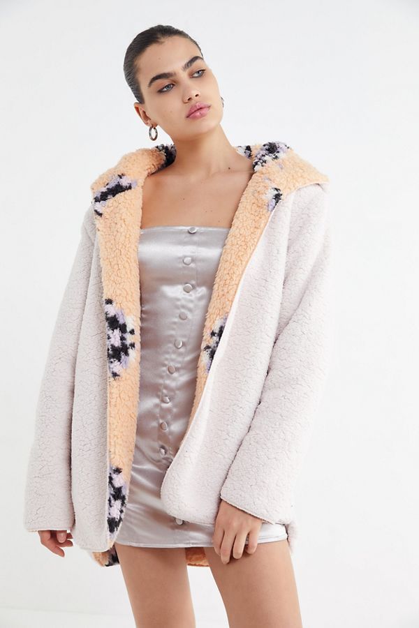 urban outfitters teddy coat reversible