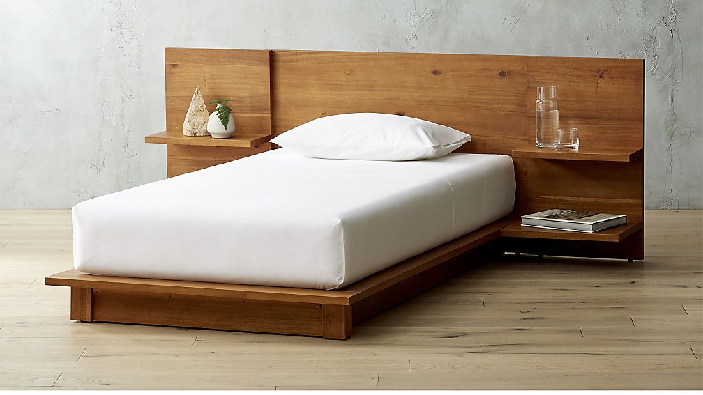 How To Pick Platform Vs Box Spring Bed, Cb2 Andes Acacia Queen Bed Frame