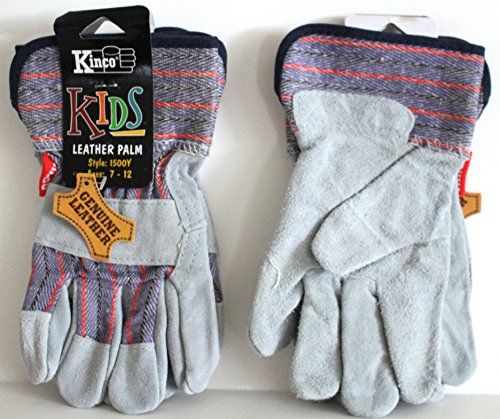 Kinco 1500 Youth (2-Pack) Genuine Leather Work Gloves for Kids