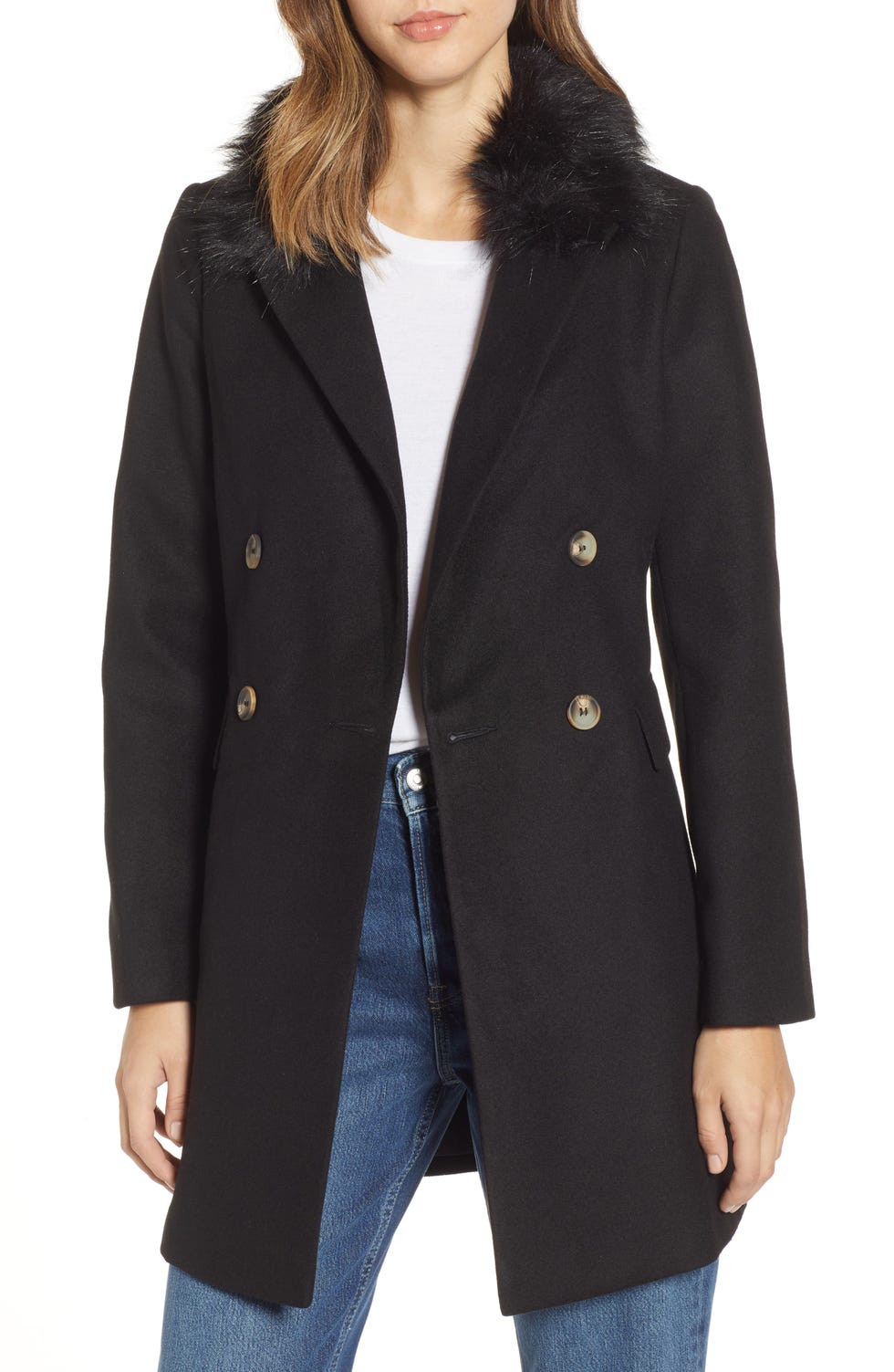 Naomi Faux Fur Collar Coat