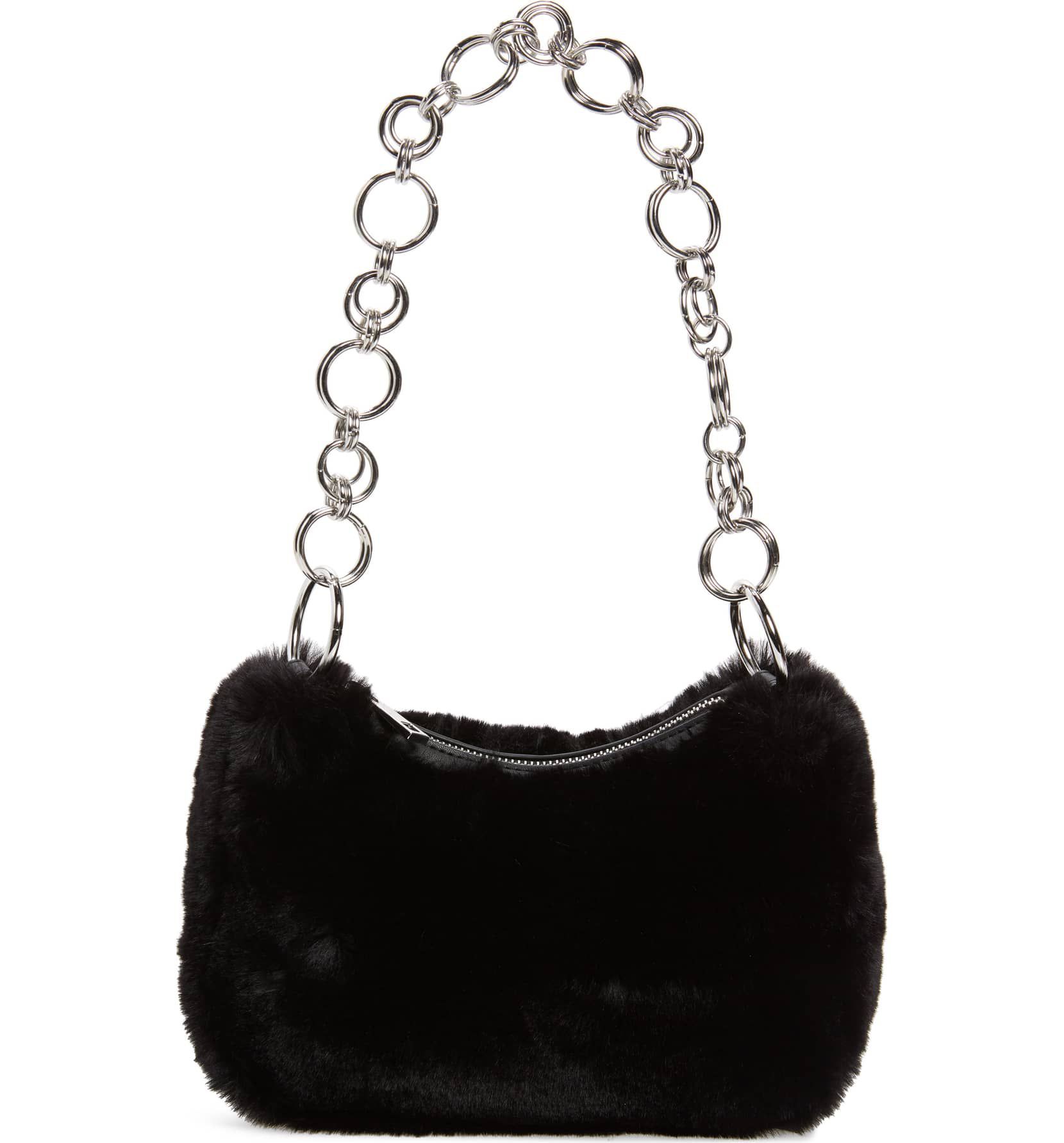 black fur bag topshop