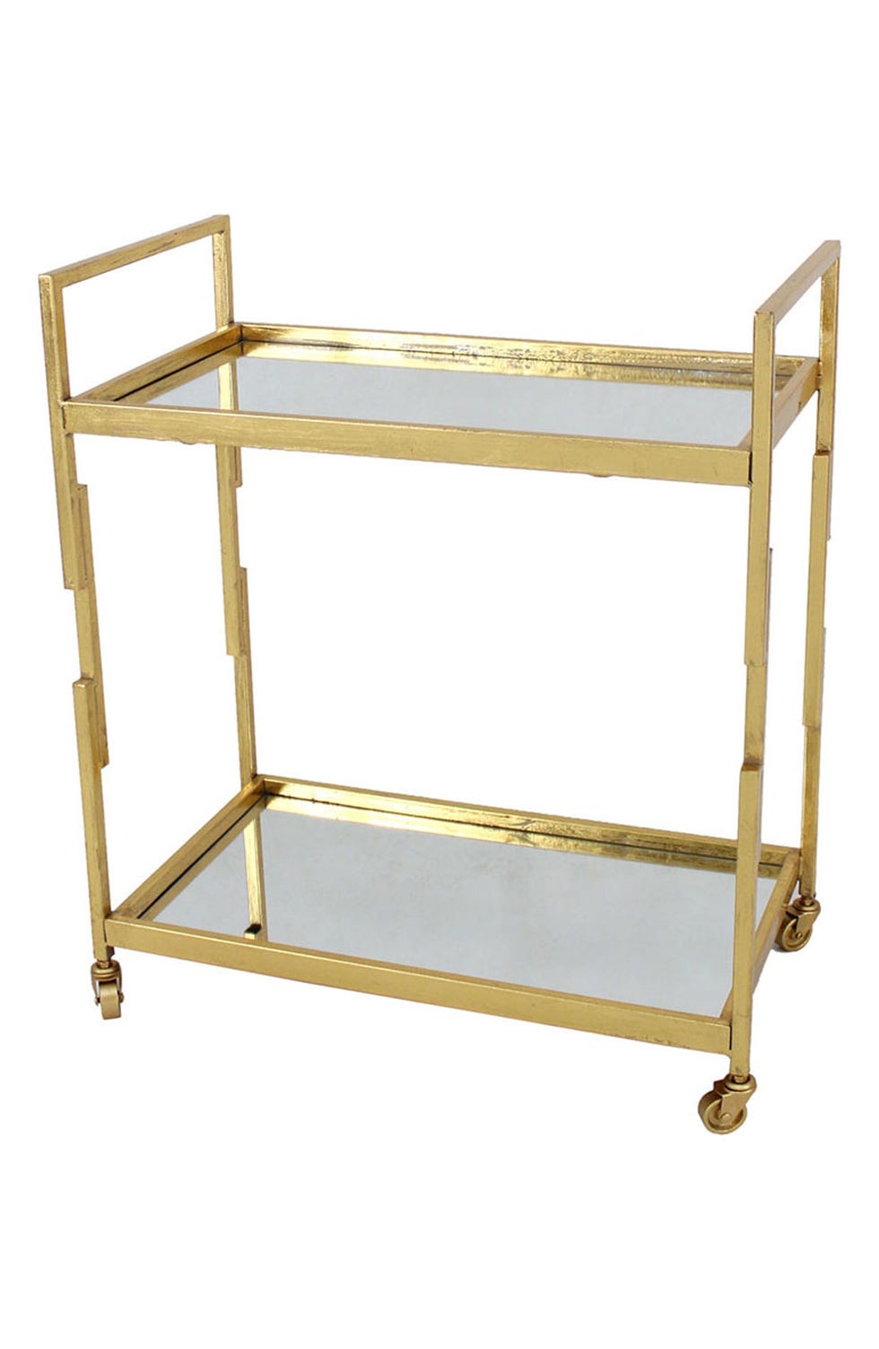 Goldtone Metal & Glass Bar Cart