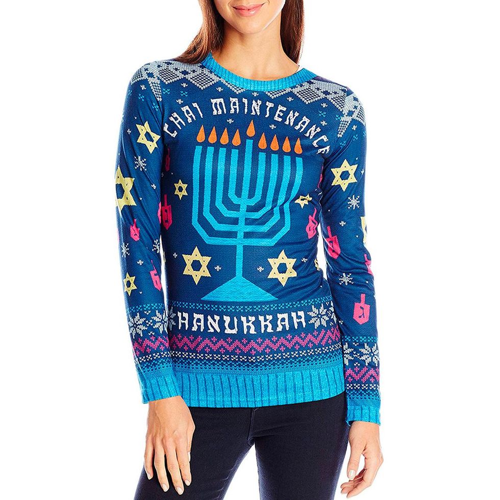 Faux Real Women's Chai Maintenance Hanukkah Sweater