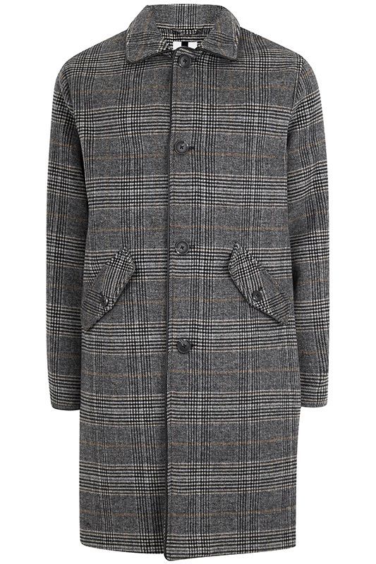 Check Wool Overcoat
