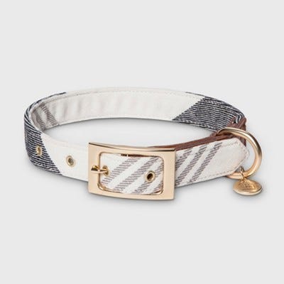 Pet White Plaid Collar