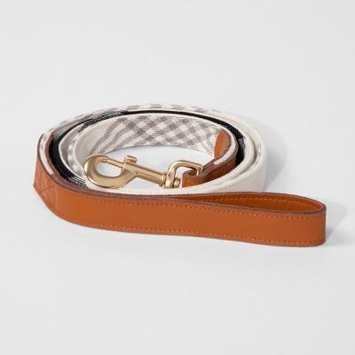 Pet Gray Plaid Holiday Leash