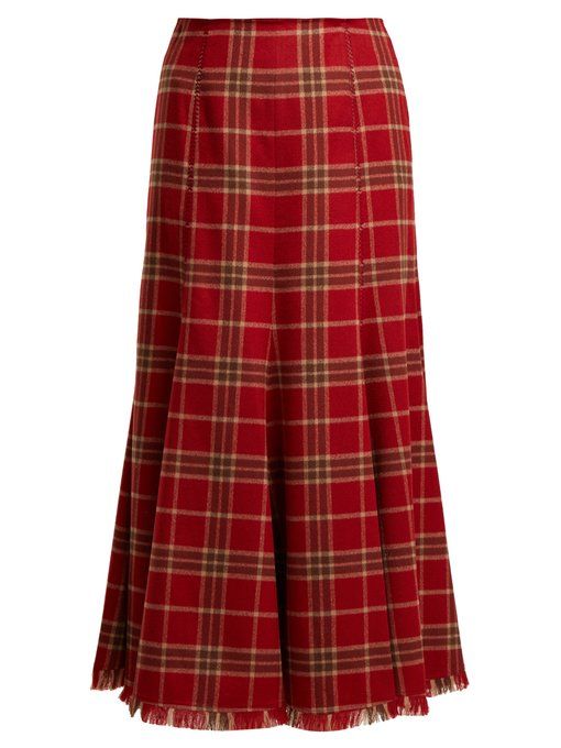 Amy Cashmere and Silk-Blend Flannel Midi Skirt