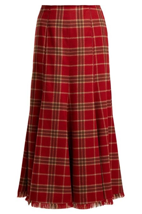 Kate Middleton Wears an Emilia Wickstead Plaid Skirt at the RAF ...