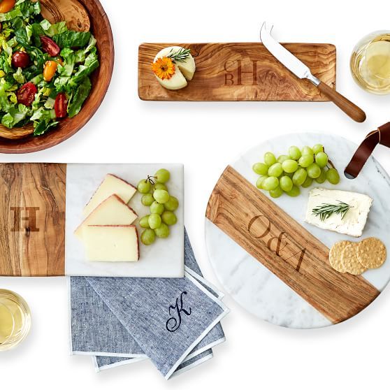 Wood and Marble Cheese Board, Round