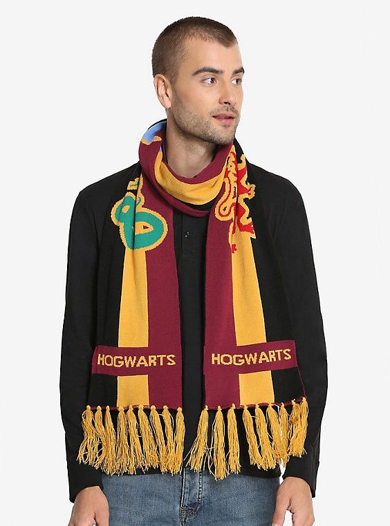 Harry Potter Gryffindor House Jacquard Winter Kitted Scarf One Size Hogwarts 
