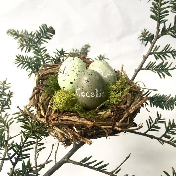 Personalized Bird Nest Ornament
