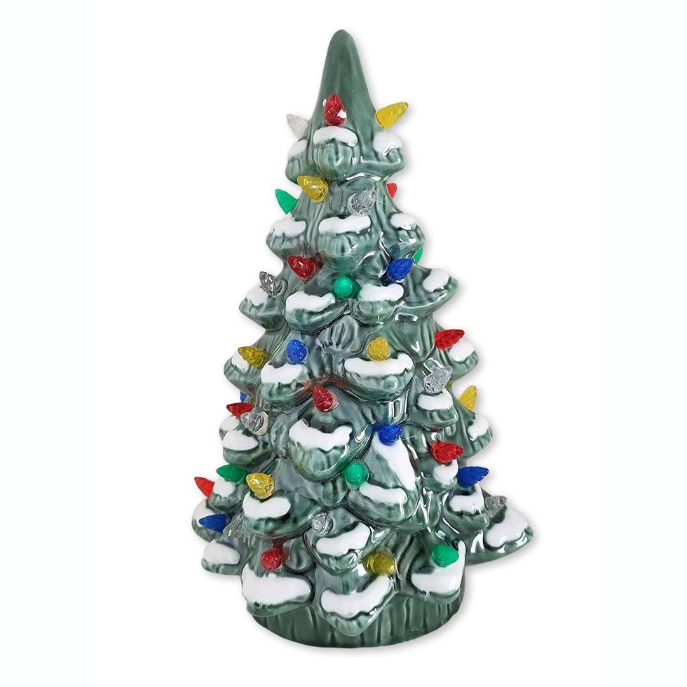 12-inch Lighted Ceramic Christmas Tree