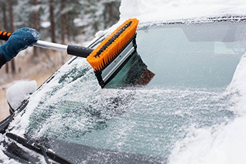 helloleiboo Car Snow Brush and Ice Scrapers 2 in 1 Extendable Snow Remover for Car Auto SUV Truck Windshield 