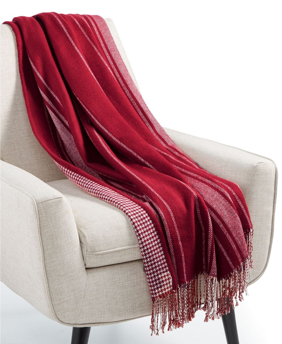 Martha Stewart Collection Oversized Reversible Herringbone Throw