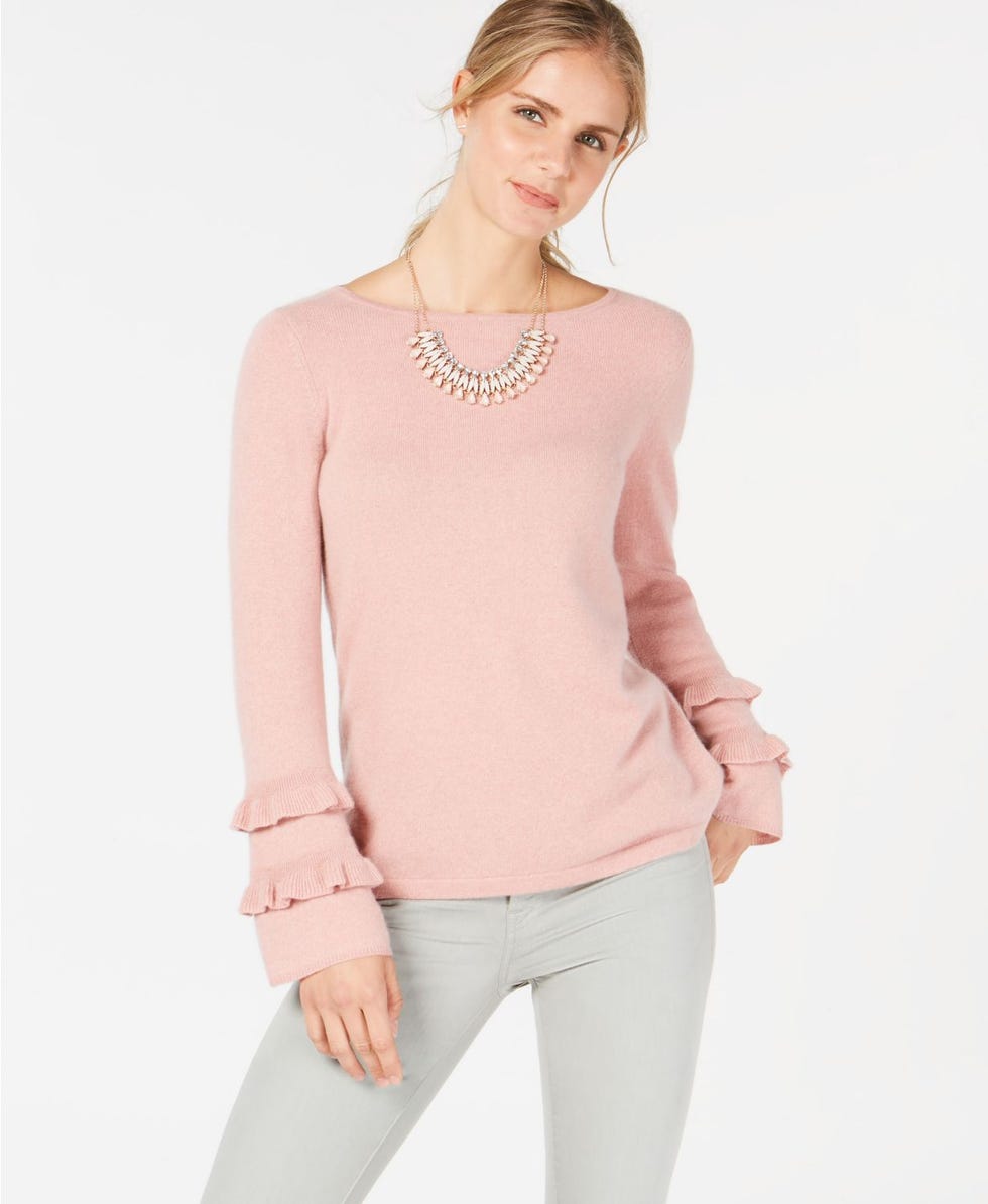 Charter Club Ruffled Pure Cashmere Sweater