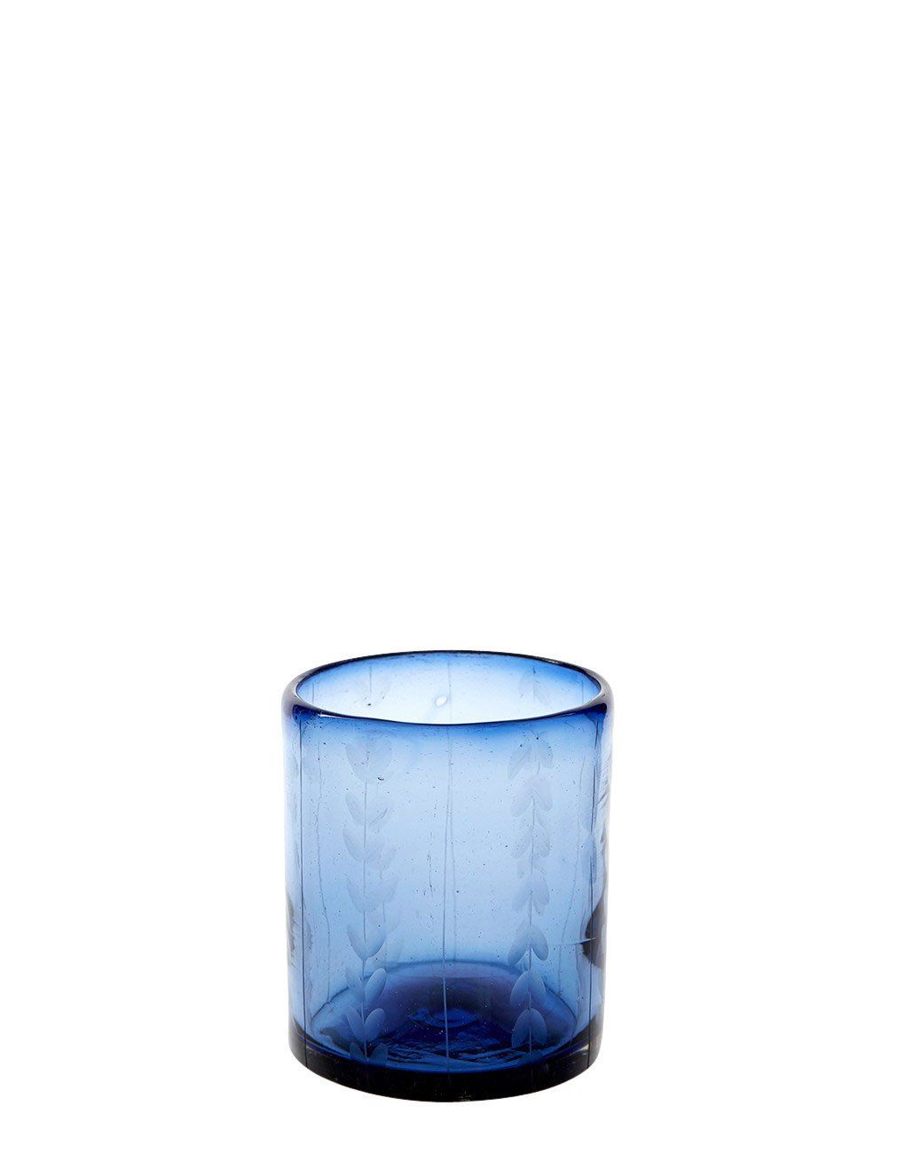 French Blue Short Leaves Glass