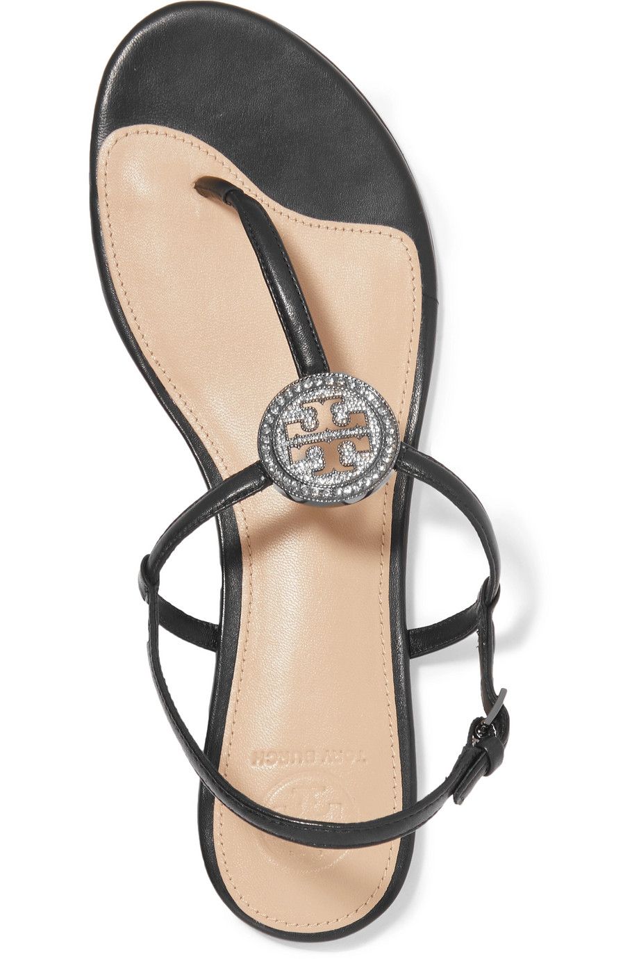 Liana Crystal-Embellished Leather Sandals