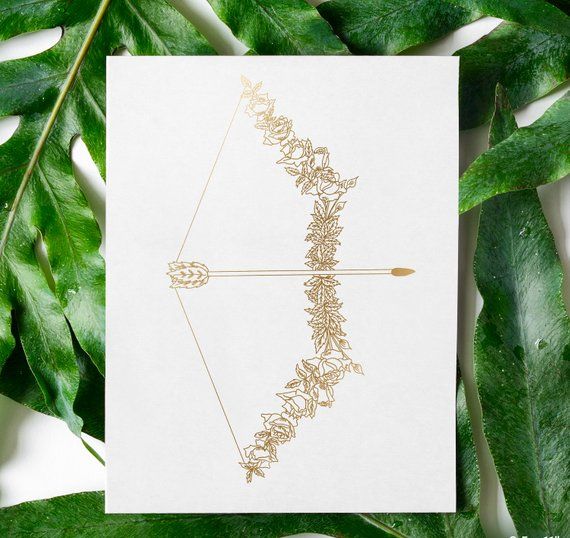 Sagittarius Bow + Arrow Foil Print