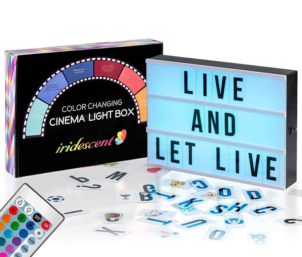 Color Changing Cinema Light Box With Letters 