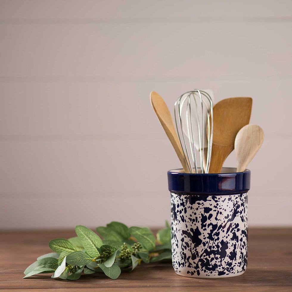 Blue Splatterware Utensil Holder