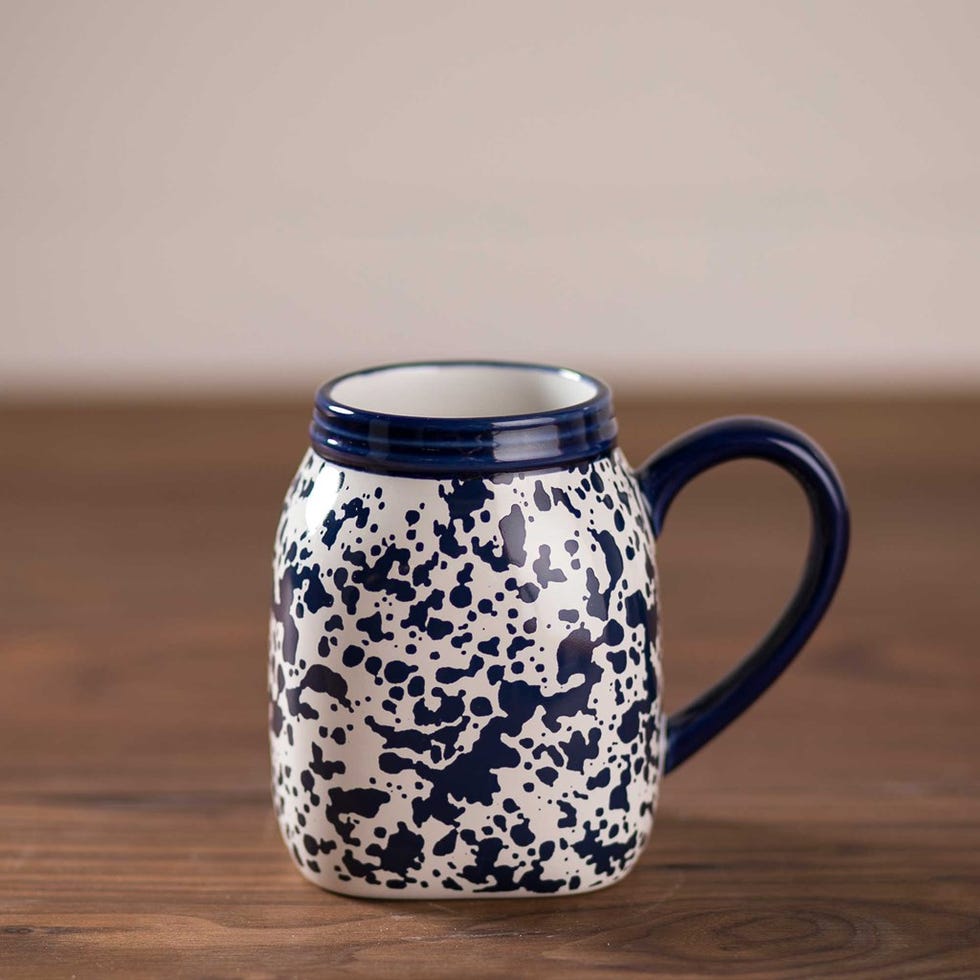 Blue Splatterware Mason Jar Mug