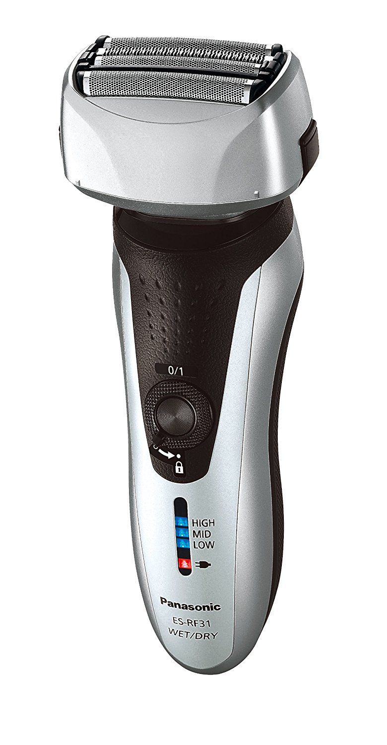 Panasonic ES-RF31 4 Blade Electric Shaver Wet and Dry with Flexible Pivoting Head for Men, Stainless, Black/Silver