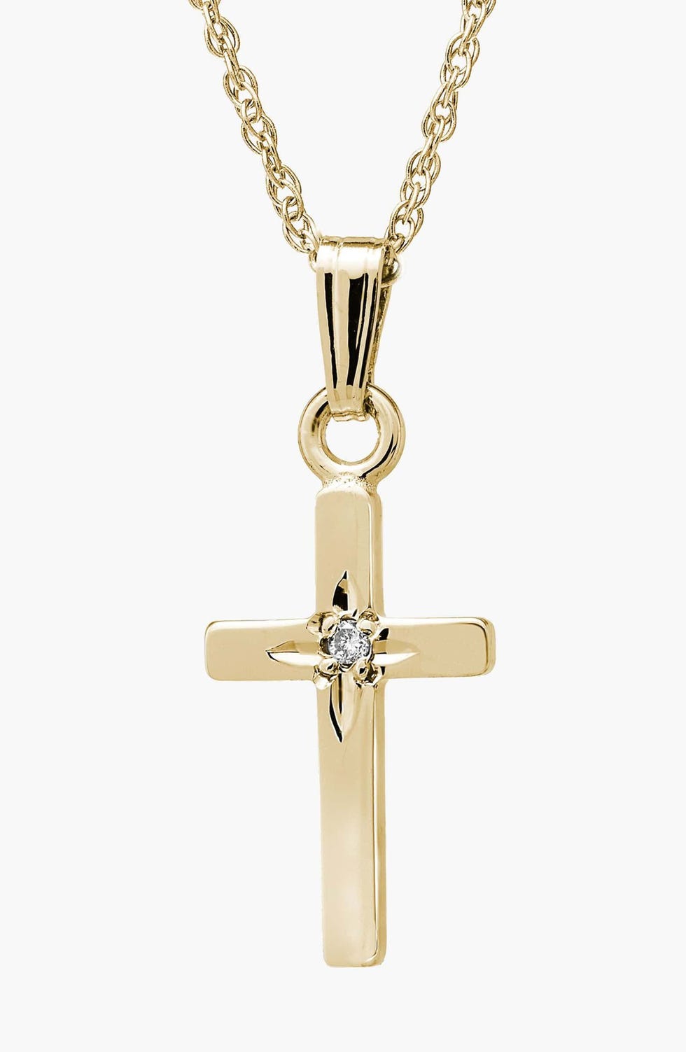 Gold & Diamond Cross Necklace 