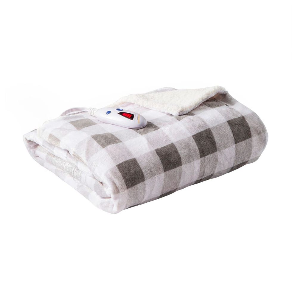 Biddeford Velour/Sherpa Electric Throw