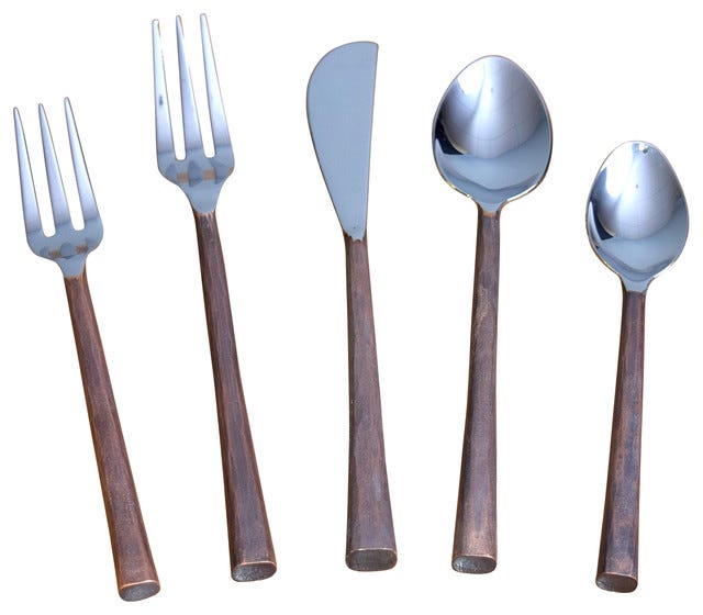 STONE WASHED BAGUETTE FLATWARE SET – Ellei Home