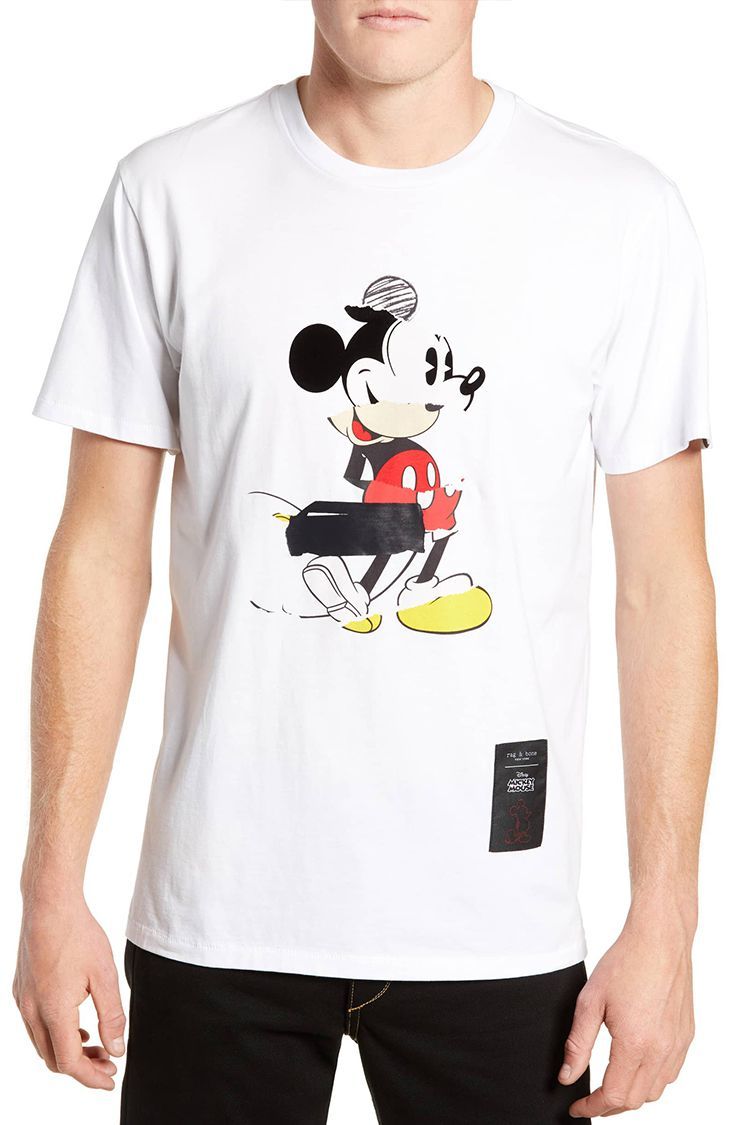 Rag & Bone Mickey Mouse Collage Graphic T-Shirt for Men