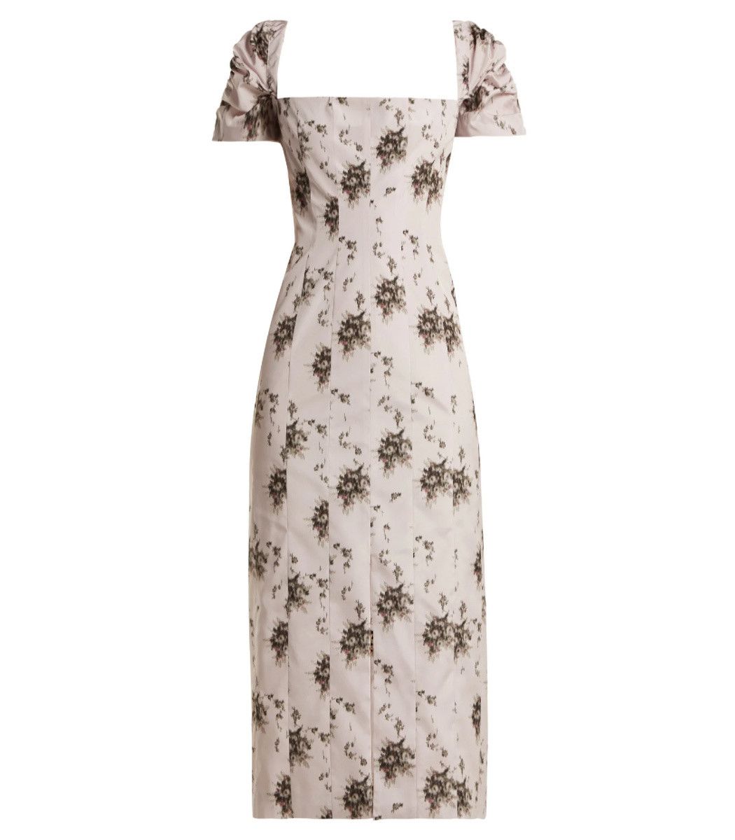Brock Collection - Odilia Floral Print Panelled Midi Dress - Womens - Ivory Multi