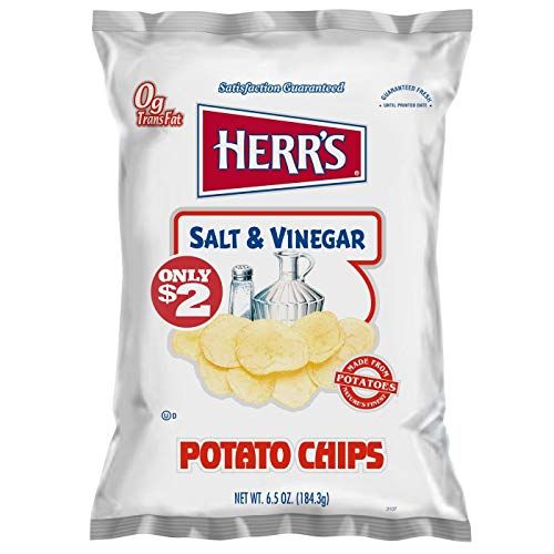 Herr's Salt & Vinegar Potato Chips 6.5 oz Bags - Pack of 12