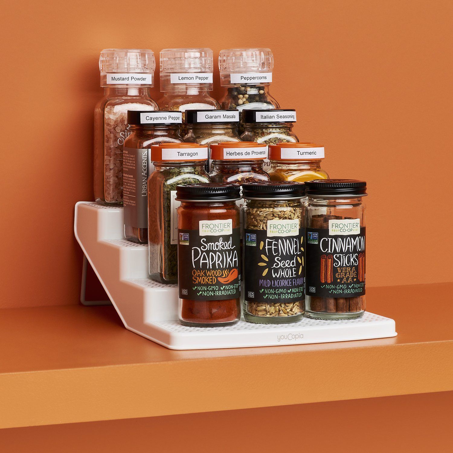 4-Tier 12-Bottle Spice Shelf Organizer