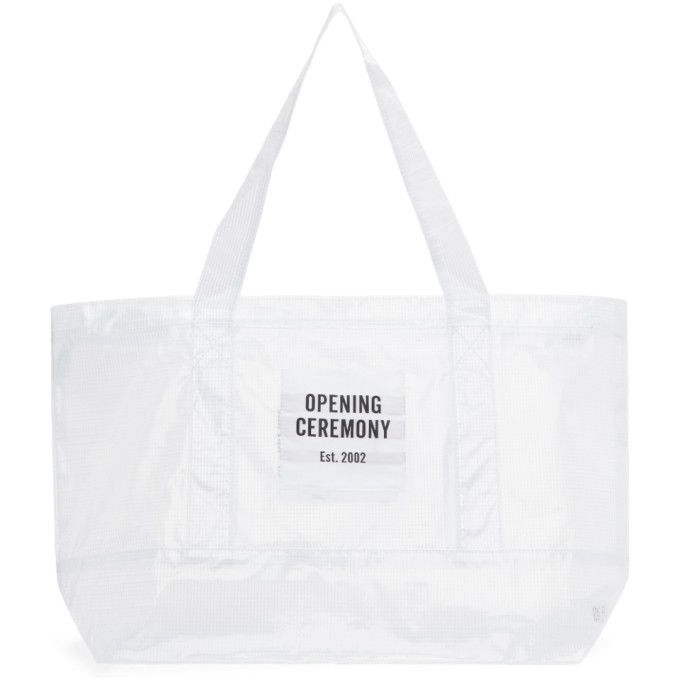 White Transparent Medium Chinatown Tote