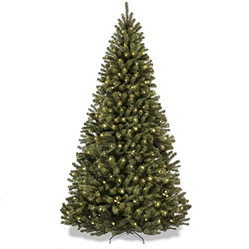 7.5ft Pre-Lit Spruce Hinged Artificial Christmas Tree