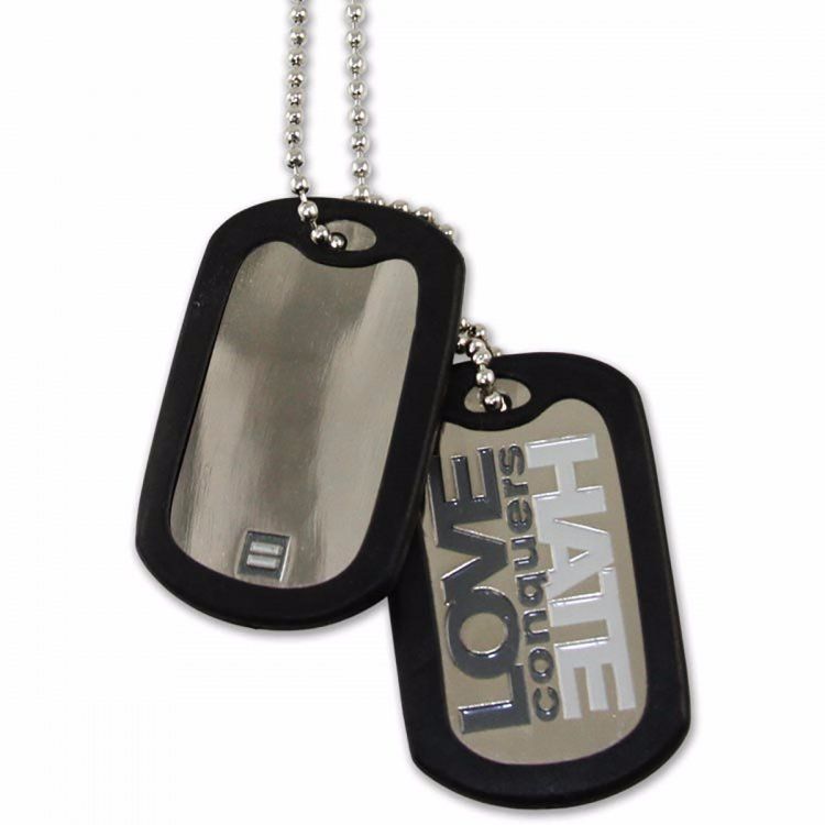 Love Conquers Hate Dog Tags