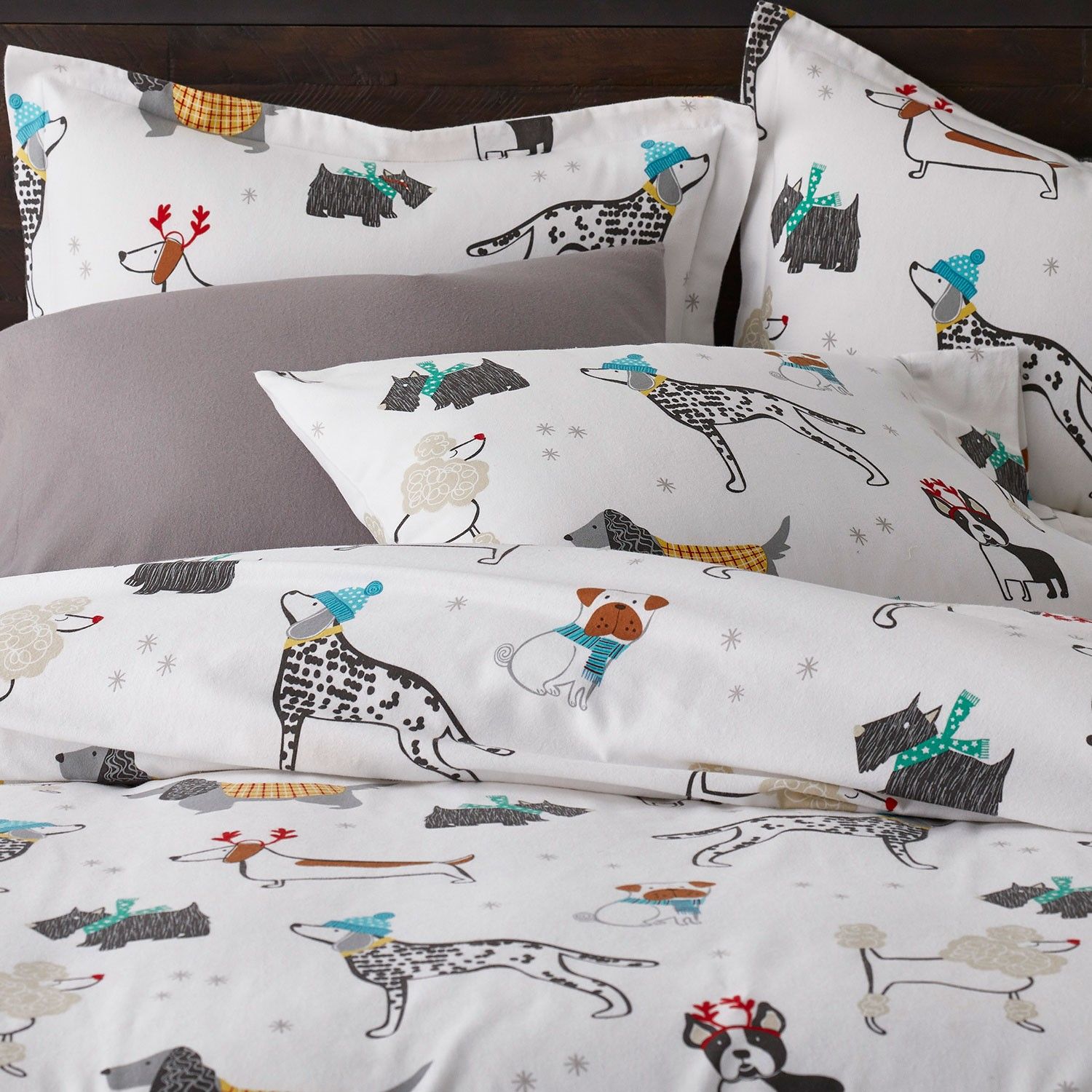 Holiday Dog Cotton Flannel Bedding