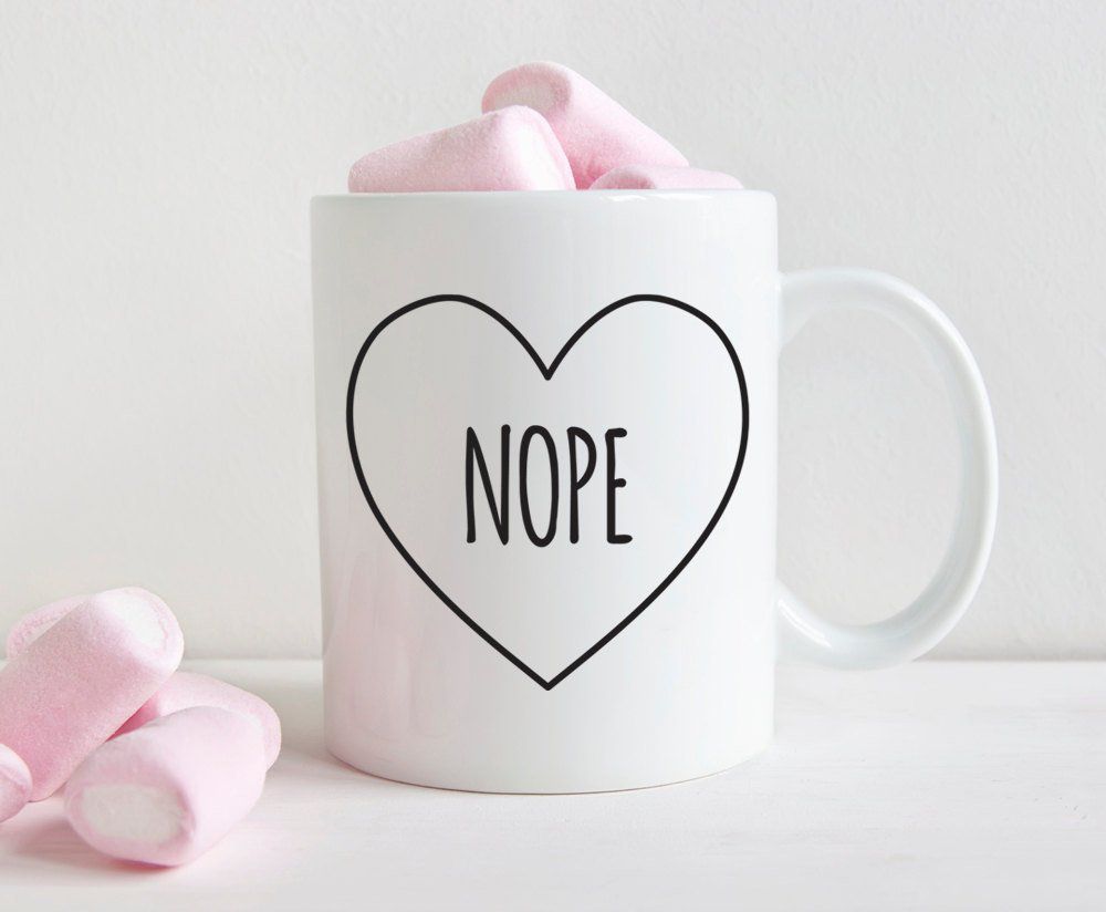 "Nope" Heart Mug