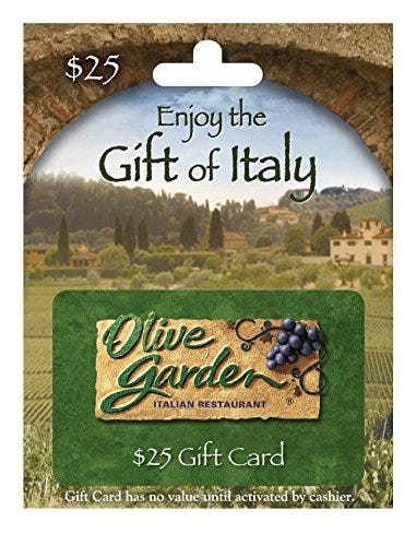 Olive Garden $25 Gift Card