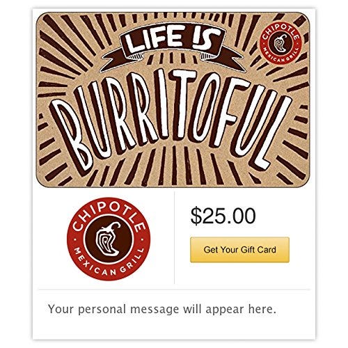 Chipotle Gift Card - E-mail Delivery