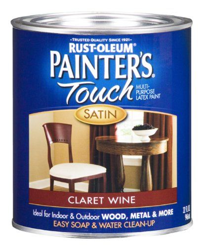 Rust-Oleum Painters Touch Quart Latex, Satin Claret Wine