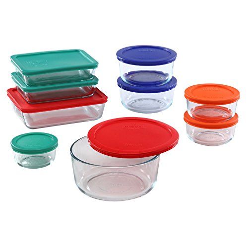 Glass Rectangular and Round Container Set 